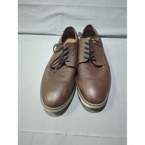 Wallin‎ & Bros Mens Brown Faux Leather Derby Shoes 9M Business Casual Lace Up